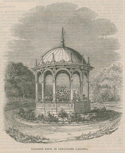Javasolt kioszk a londoni Kensington Gardensben alkotó: English School