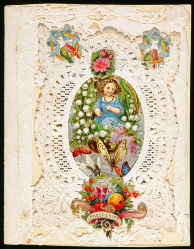 Jólét, Valentin-kártya, 1870 körül (színes litho papíron) alkotó: English School