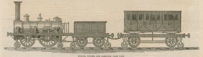 Prossers favasút: Motor, tender és kocsi, oldalnézet alkotó: English School