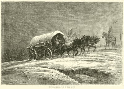 Porosz tereposzlop a hóban, 1870. október alkotó: English School