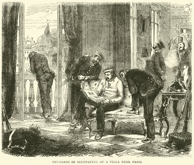 Poroszok egy Párizs melletti villában, 1870 októberében alkotó: English School