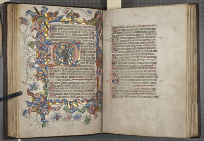 Psalter with Sarum use naptár, Fol 40 verso 41 recto, c.1425-75 (tinta, festék és arany pergamen) alkotó: English School