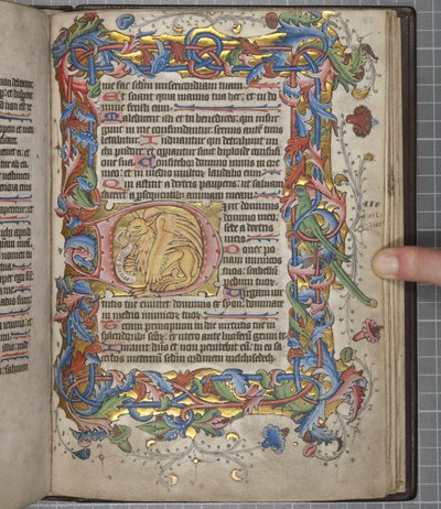 Zsoltáros sarum használati naptár, Fol 82 recto, c.1425-75 (tinta, festék és arany pergamen) alkotó: English School
