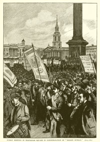 Nyilvános találkozó a Trafalgar Square-en a véres vasárnap emlékére alkotó: English School
