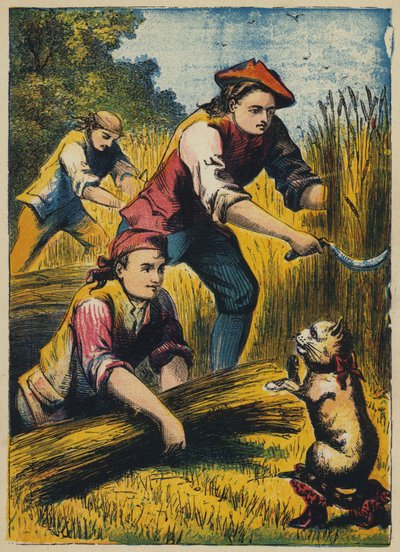 Puss Threatens the Reapers (színes litográfia) alkotó: English School