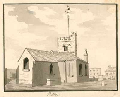 Putney Church, London (wc papíron) alkotó: English School
