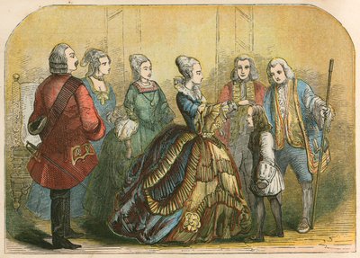 Anna királynő megérinti Dr. Johnsont, amikor még fiú volt, hogy meggyógyítsa a scrofulából alkotó: English School