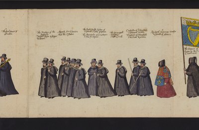 Erzsébet királynő temetési menete (színes metszet) alkotó: English School