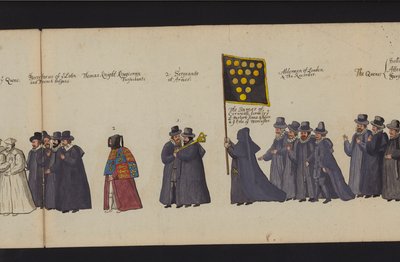Erzsébet királynő temetési menete (színes metszet) alkotó: English School