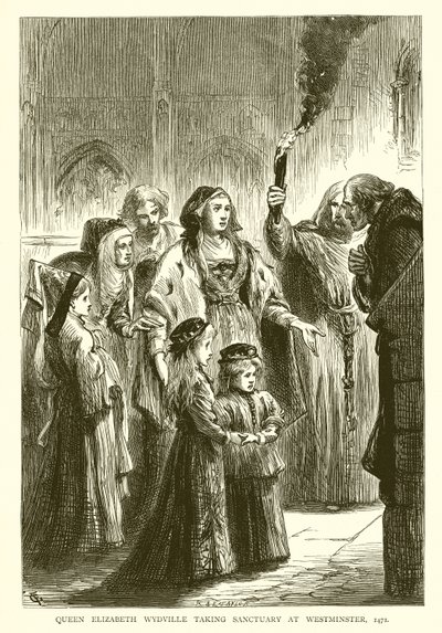 Erzsébet Wydville királynő elfoglalja a szentélyt Westminsterben, 1471 alkotó: English School