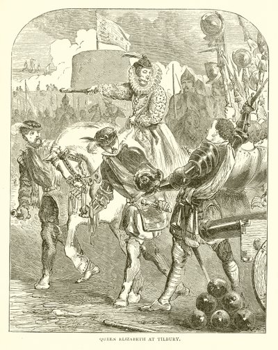 Erzsébet királynő Tilburyben alkotó: English School