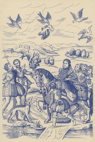 Erzsébet királynő sólyom (litográfia) alkotó: English School