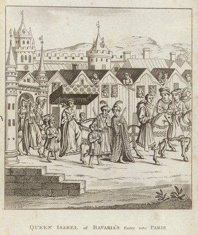 Izabella bajor királynő beutazása Párizsba alkotó: English School