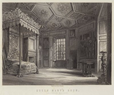 Mária királynő szobája, Holyrood palota (metszet) alkotó: English School