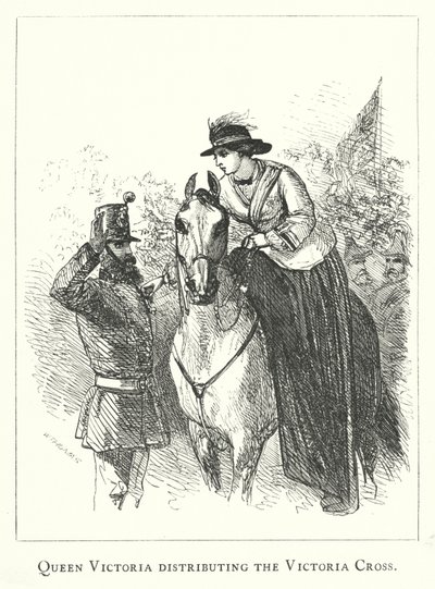 Viktória királynő kiosztja a Viktória-keresztet (metszet) alkotó: English School