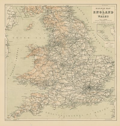 Anglia és Wales vasúti térképe alkotó: English School
