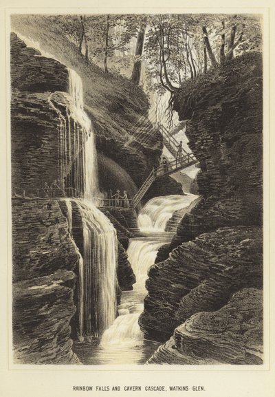 Rainbow Falls és Cavern Cascade, Watkins Glen alkotó: English School