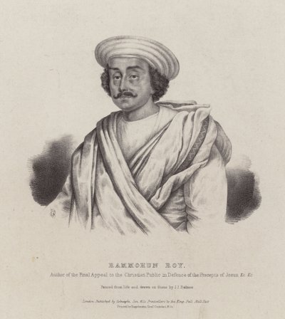 Ram Mohan Roy, indiai filozófus, reformer, a Brahmo Sabha mozgalom alapítója (litho) alkotó: English School