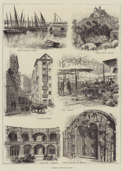 Zavaros vázlatok, Lisszabon (metszet) alkotó: English School