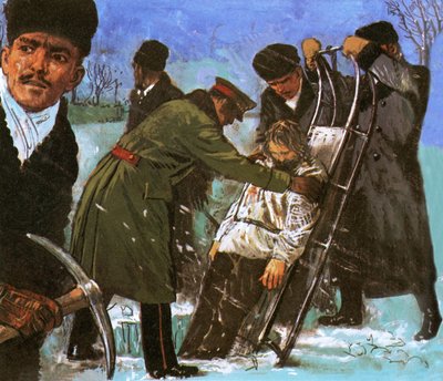 Raszputyin testét leengedik a jégbe vágott lyukon alkotó: English School