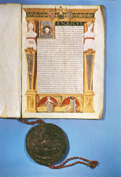 Henrik (1491-1547) ratifikálta az ardres-i szerződést, 1546. július 17. alkotó: English School