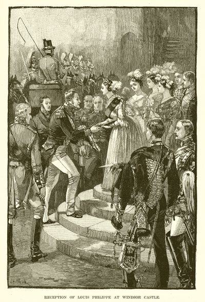 Louis Philippe fogadása a windsori kastélyban alkotó: English School