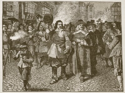 Monck fogadása a londoni Cityben, illusztráció a Cassells Illustrated History of Englandből (szépia fotó) alkotó: English School