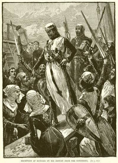 Richard fogadása a kontinensről hazatérve alkotó: English School