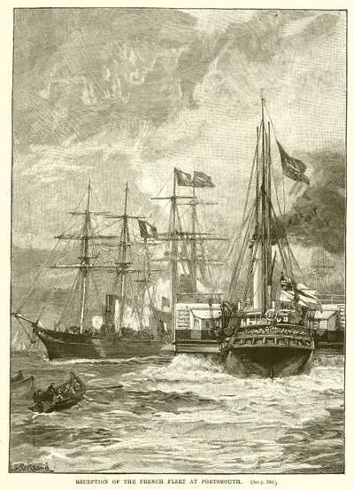 A francia flotta fogadása Portsmouthban alkotó: English School