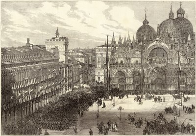 Olasz csapatok fogadása a Szent Márk-székesegyház előtt alkotó: English School