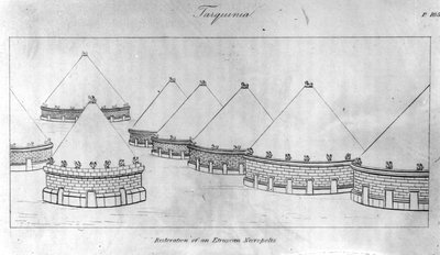 Rekonstruktion einer etruskischen Nekropole von English School