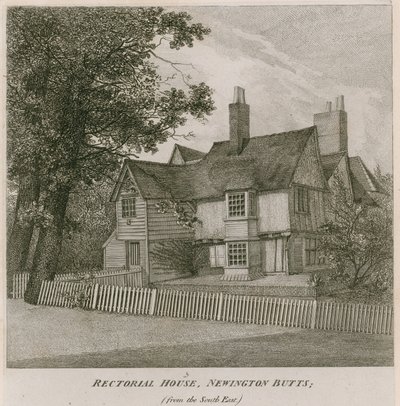 Rektori ház Newington Butts-ban, Southwark, London, délkelet felől alkotó: English School