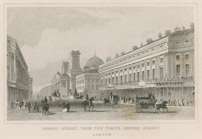 Regent Street, a The Circusból, az Oxford Street, London alkotó: English School
