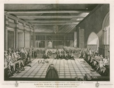 A londoni seriffek átadási ceremóniájának ábrázolása alkotó: English School