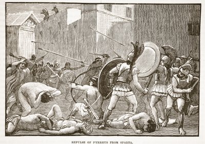 Pyrrhus visszaszorítása Spártából alkotó: English School