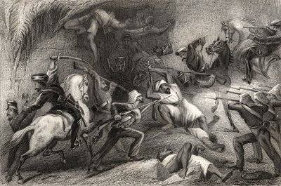 Egy bevetés visszaverése Delhiből, az 1858-ban megjelent „The History of the Indian Mutiny” c. alkotó: English School