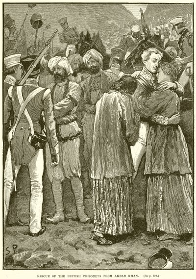 A brit foglyok megmentése Akbar Khanból alkotó: English School
