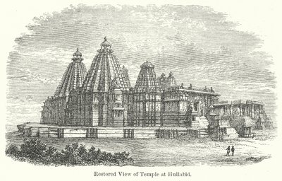 A hullabidi templom restaurált látképe (metszet) alkotó: English School