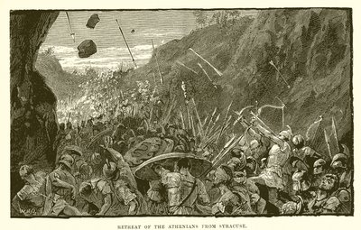 Az athéniak visszavonulása Siracusából alkotó: English School