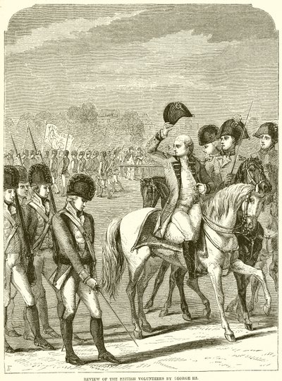 George III. áttekintése a brit önkéntesekről alkotó: English School