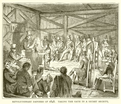 1848 forradalmi veszélyei. Az eskü letétele egy titkos társaságban alkotó: English School