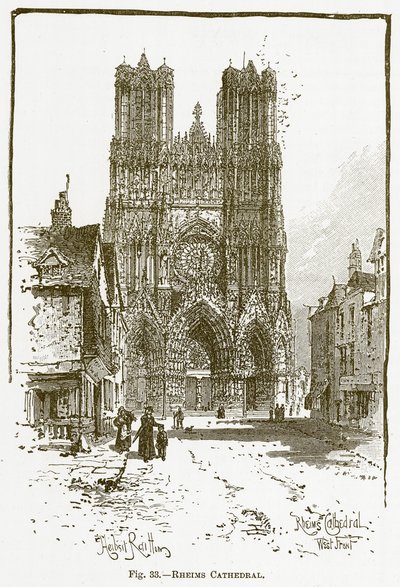 Reims-i székesegyház (metszet) alkotó: English School
