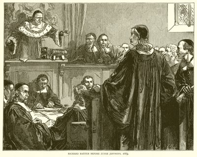 Richard Baxter Jeffreys bíró előtt, 1685 alkotó: English School