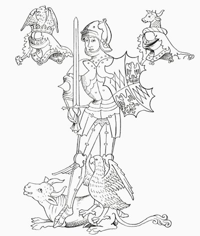 Richard Neville, J. R. Green „Az angol nép rövid története” című művéből, 1893-ban alkotó: English School