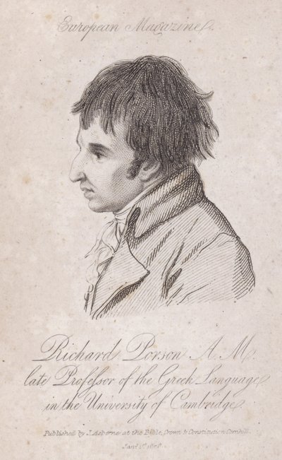 Richard Porson, angol tudós, a cambridge-i Trinity College görög nyelv professzora (metszet) alkotó: English School