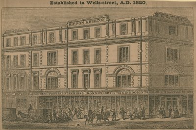 A Rippon és Burton áruházat 1820-ban alapították alkotó: English School