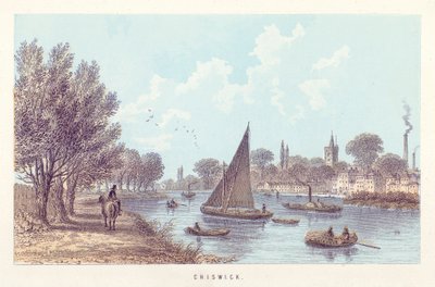 Temze folyó: Chiswick (színes metszet) alkotó: English School