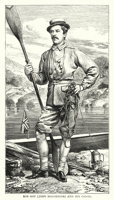 Rob Roy, John MacGregor és kenuja (színes metszet) alkotó: English School