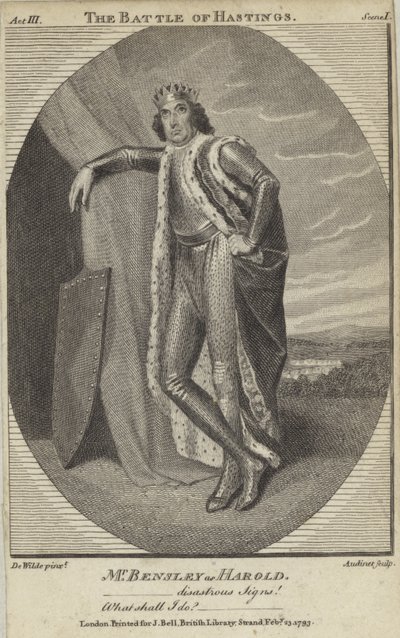 Robert Bensley Harold szerepében a Hastingsi csatában alkotó: English School