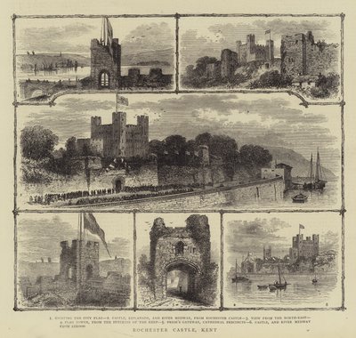 Rochester kastély, Kent (metszet) alkotó: English School
